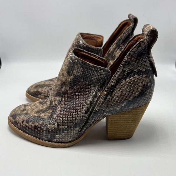 Jeffrey Campbell Rowlin Snake Reptile Ankle Boots sz 6.5 - Picture 9 of 9